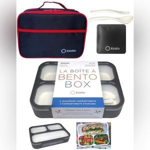 Bento Box w/Lunch Bag, Insulated Containers with Ice Pack, 3 Compartments - NWT
